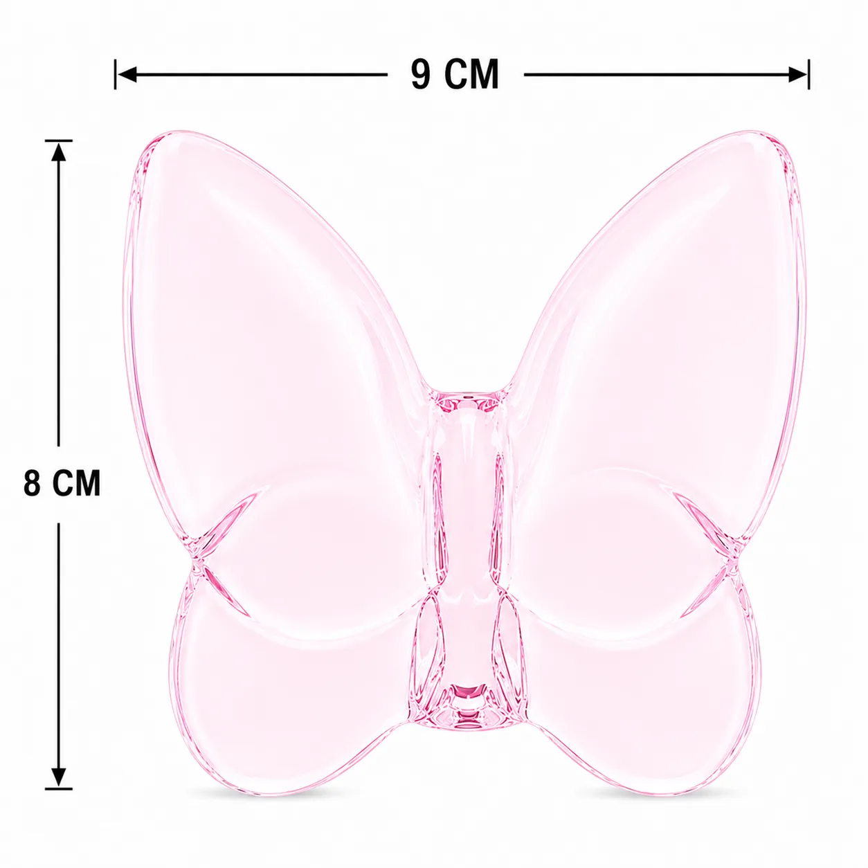CRYSTAL BUTTERFL YPINKG 8X9CM
