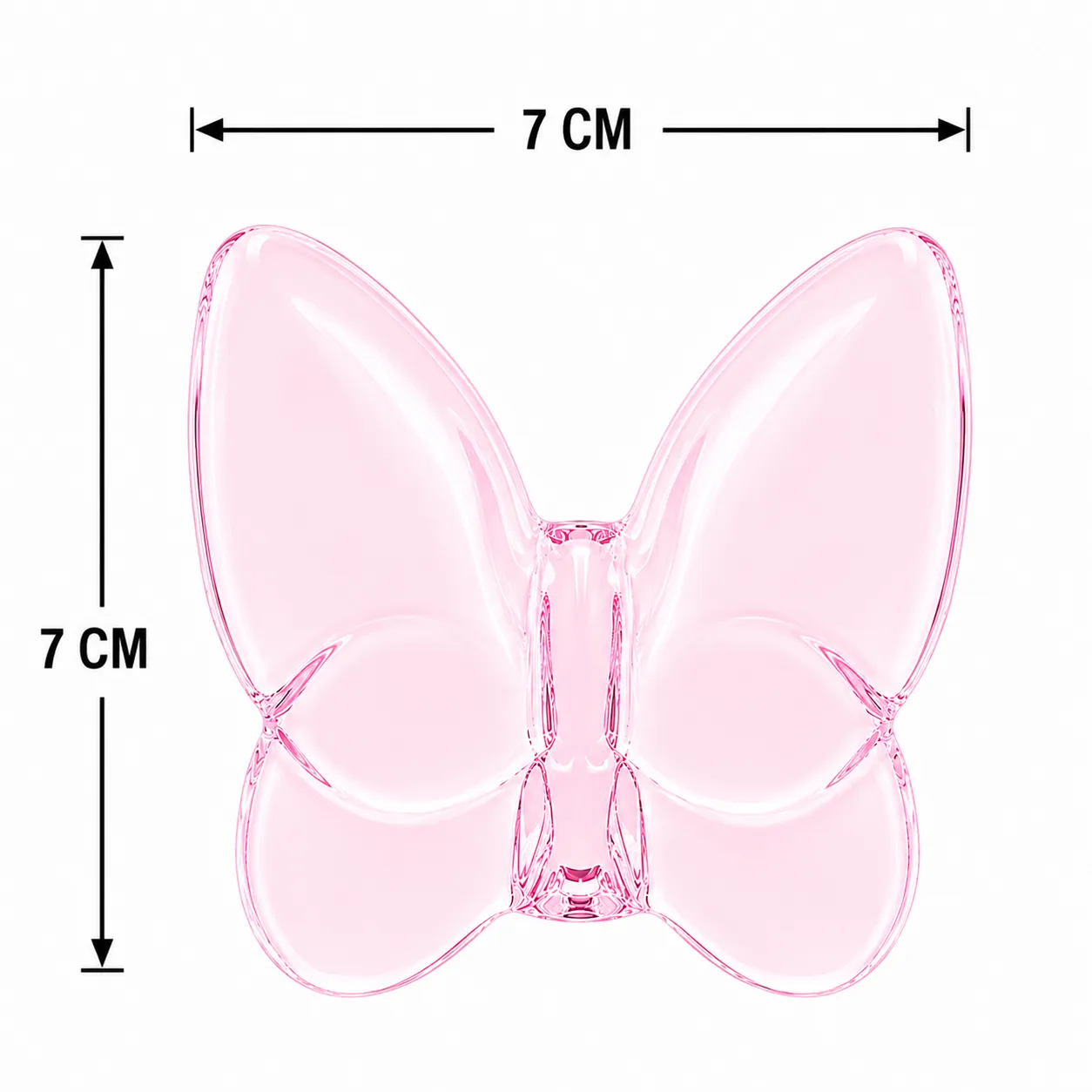 CRYSTAL BUTTERFLY PINK  7X7CM