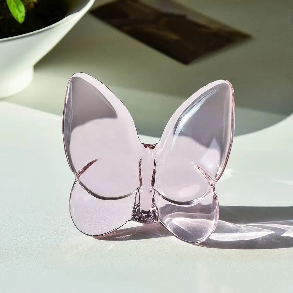 CRYSTAL BUTTERFLY PINK  7X7CM