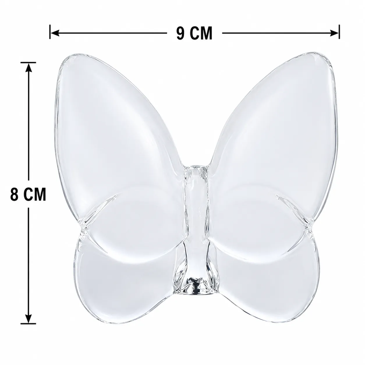 CRYSTAL BUTTERFLY TRANSPARENT 8X9CM