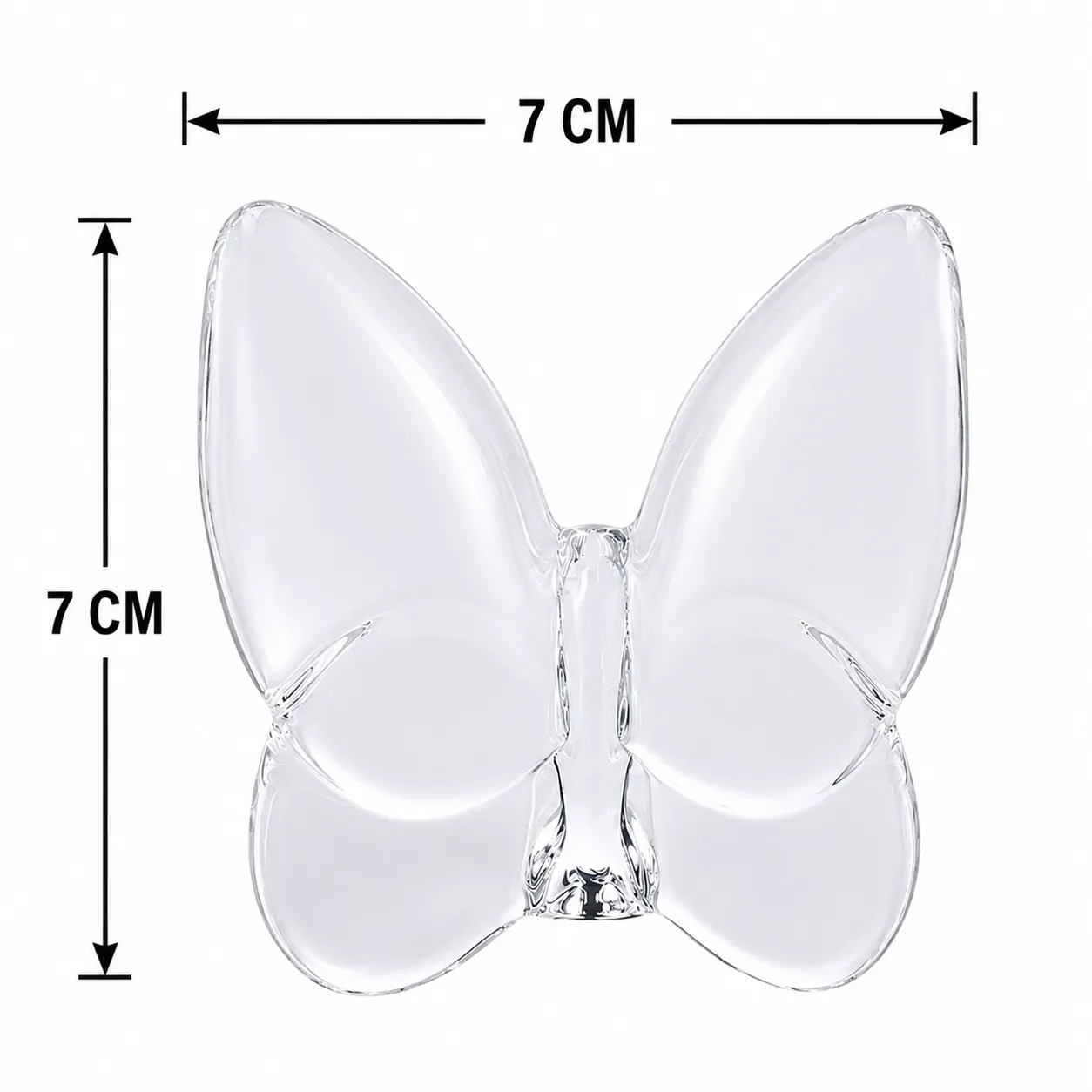 CRYSTAL BUTTERFLY TRANSPARENT 7X7CM