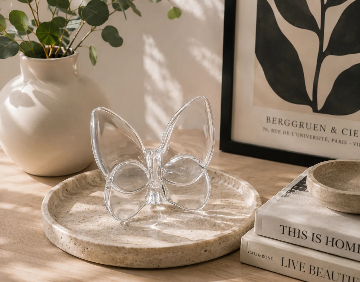 CRYSTAL BUTTERFLY TRANSPARENT 7X7CM