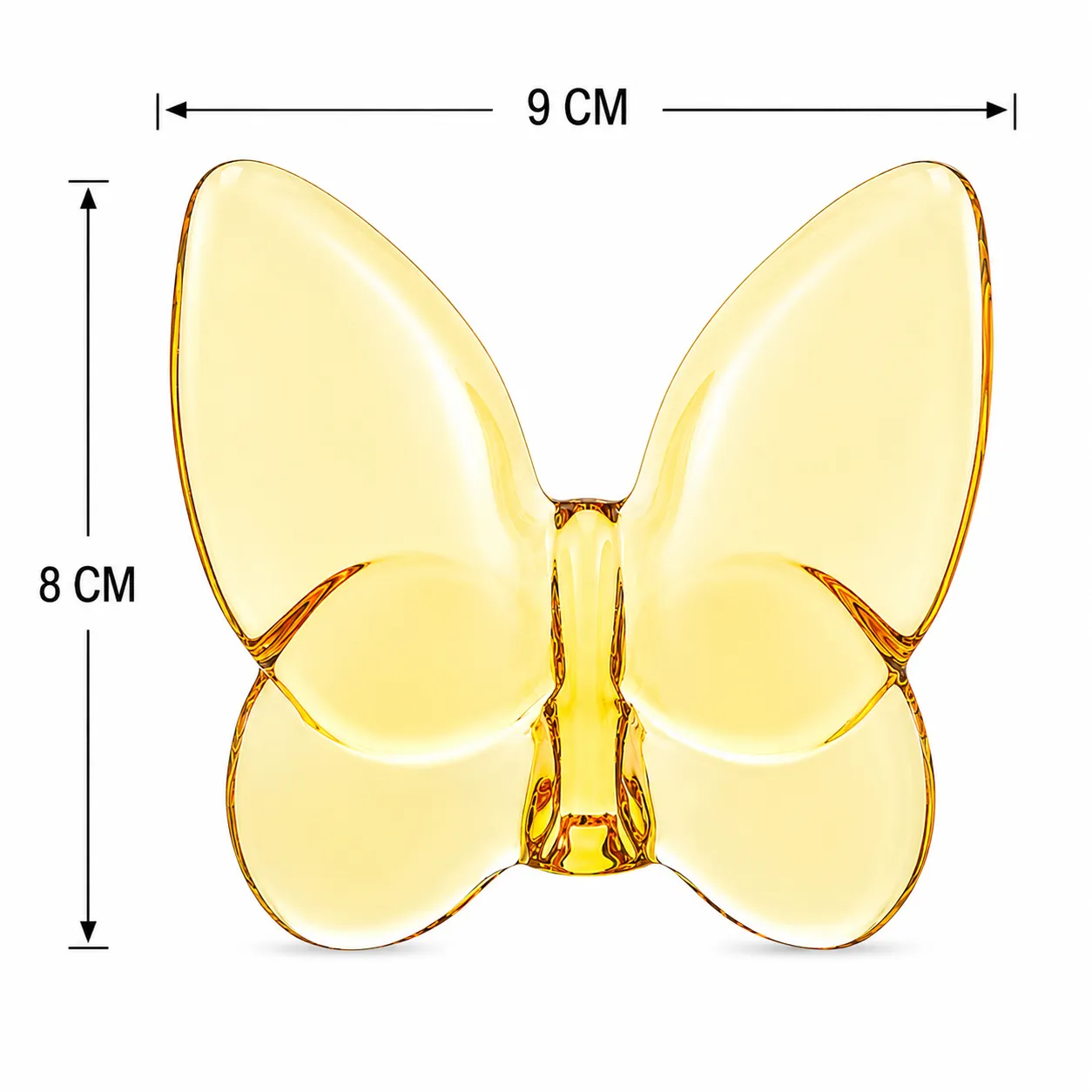 CRYSTAL BUTTERFLY YELLOW 8X9CM