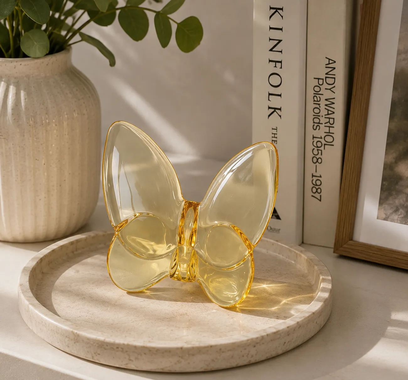 CRYSTAL BUTTERFLY YELLOW 8X9CM
