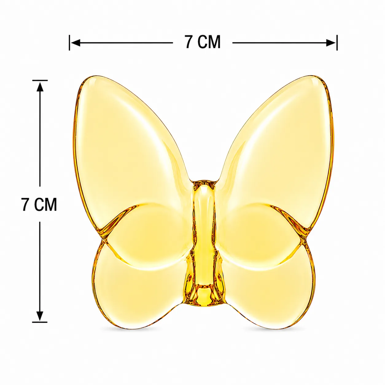 CRYSTAL BUTTERFLY YELLOW  7X7CM