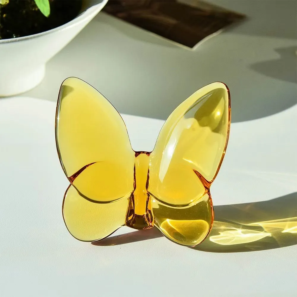 CRYSTAL BUTTERFLY YELLOW  7X7CM