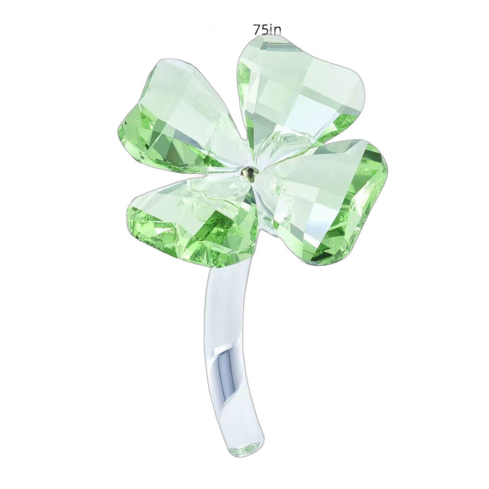 Trébol decorativo de cristal, Verde (11*7*7cm)