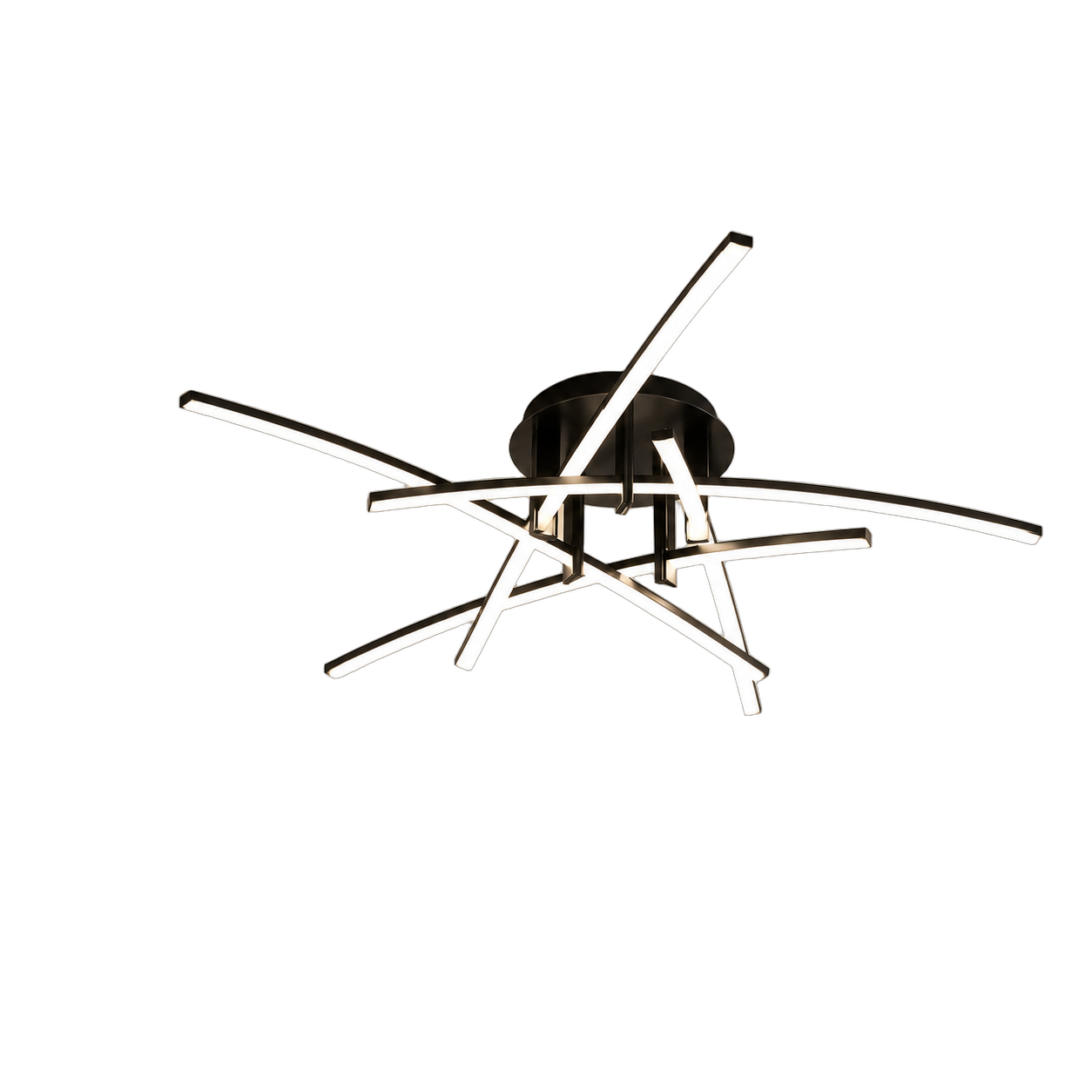 Lámpara de techo de líneas cruzadas, Negro (97*21cm, 45W) (Circuito LED integrado, 3 temperaturas de luz: cálida 3000K, neutra 4500K, blanca 6000K, vida útil 25000 horas)