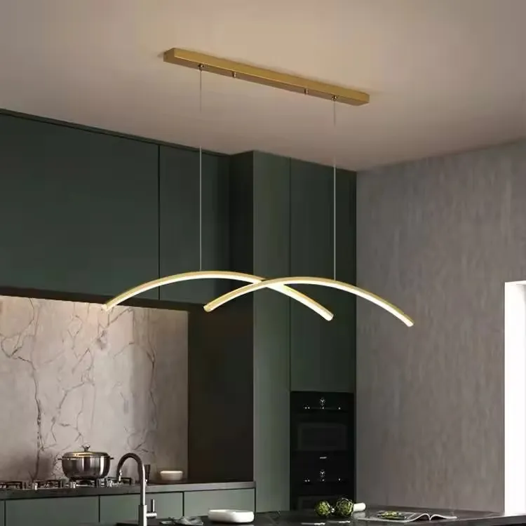 Lámpara colgante barra LED, Dorado (90*10*Regula 120cm, 26W) (Circuito LED integrado, 3 temperaturas de luz: cálida 3000K, neutra 4500K, blanca 6000K, vida útil 25000 horas)