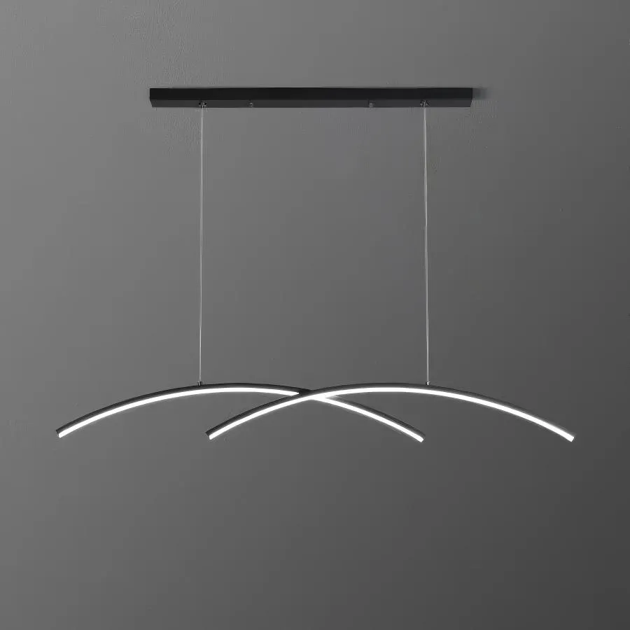 Lámpara colgante barra LED, Negro (90*10*Regula 120cm, 26W) (Circuito LED integrado, 3 temperaturas de luz: cálida 3000K, neutra 4500K, blanca 6000K, vida útil 25000 horas)