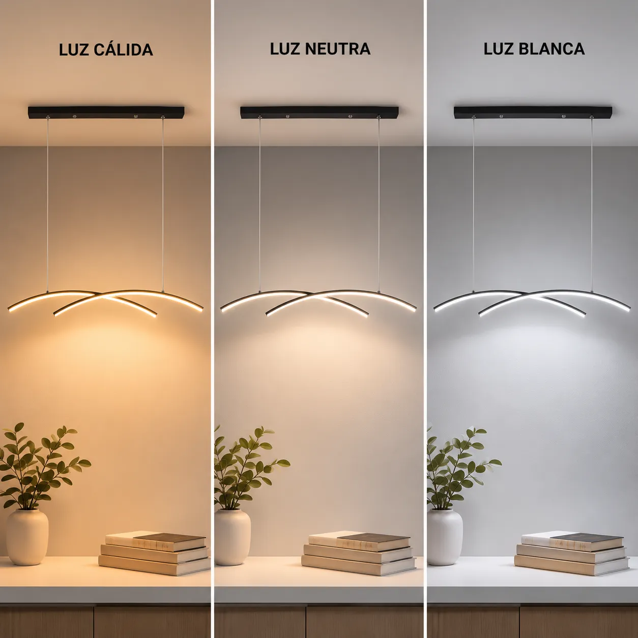 Lámpara colgante barra LED, Negro (90*10*Regula 120cm, 26W) (Circuito LED integrado, 3 temperaturas de luz: cálida 3000K, neutra 4500K, blanca 6000K, vida útil 25000 horas)