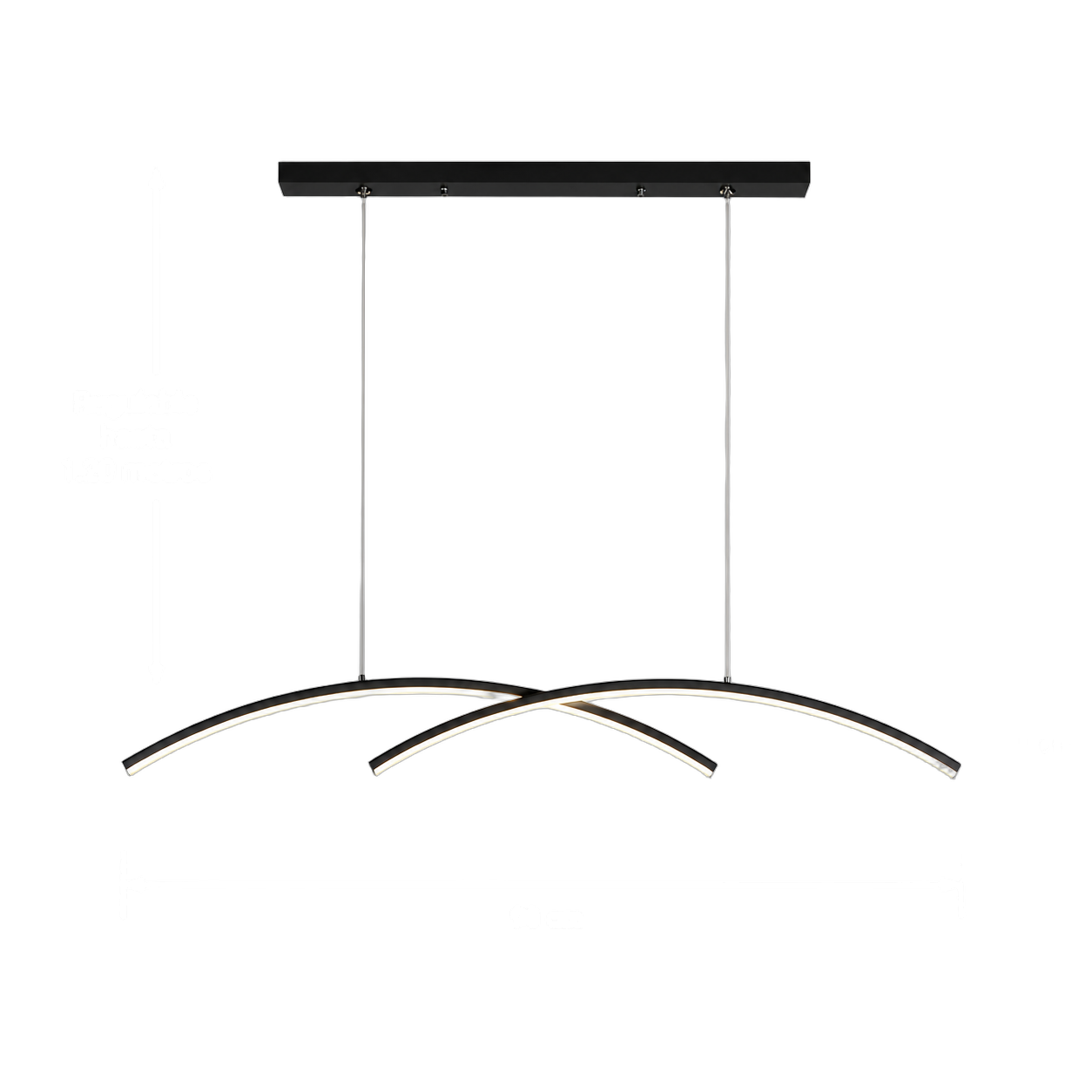 Lámpara colgante barra LED, Negro (90*10*Regula 120cm, 26W) (Circuito LED integrado, 3 temperaturas de luz: cálida 3000K, neutra 4500K, blanca 6000K, vida útil 25000 horas)