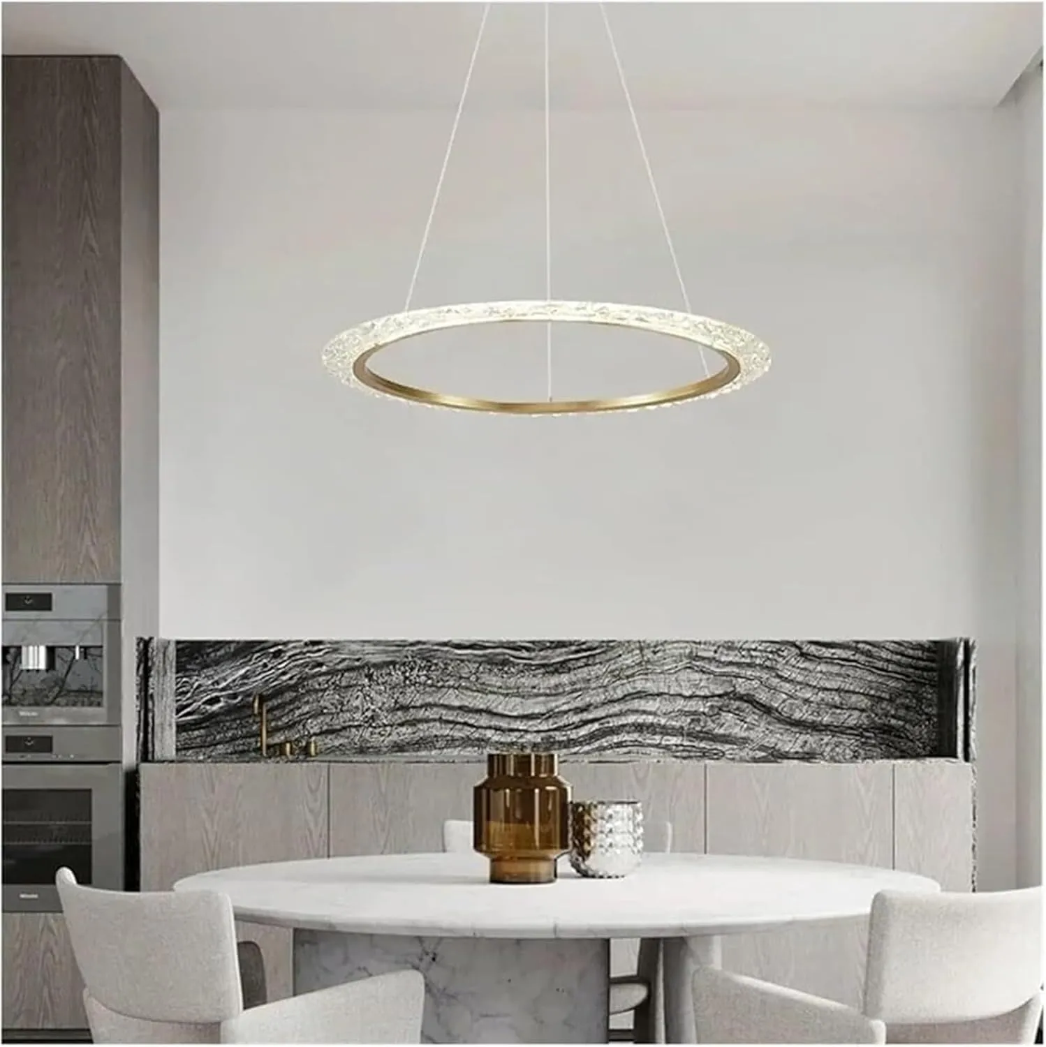 Lámpara colgante aro LED, Dorado (60*120cm,36W)