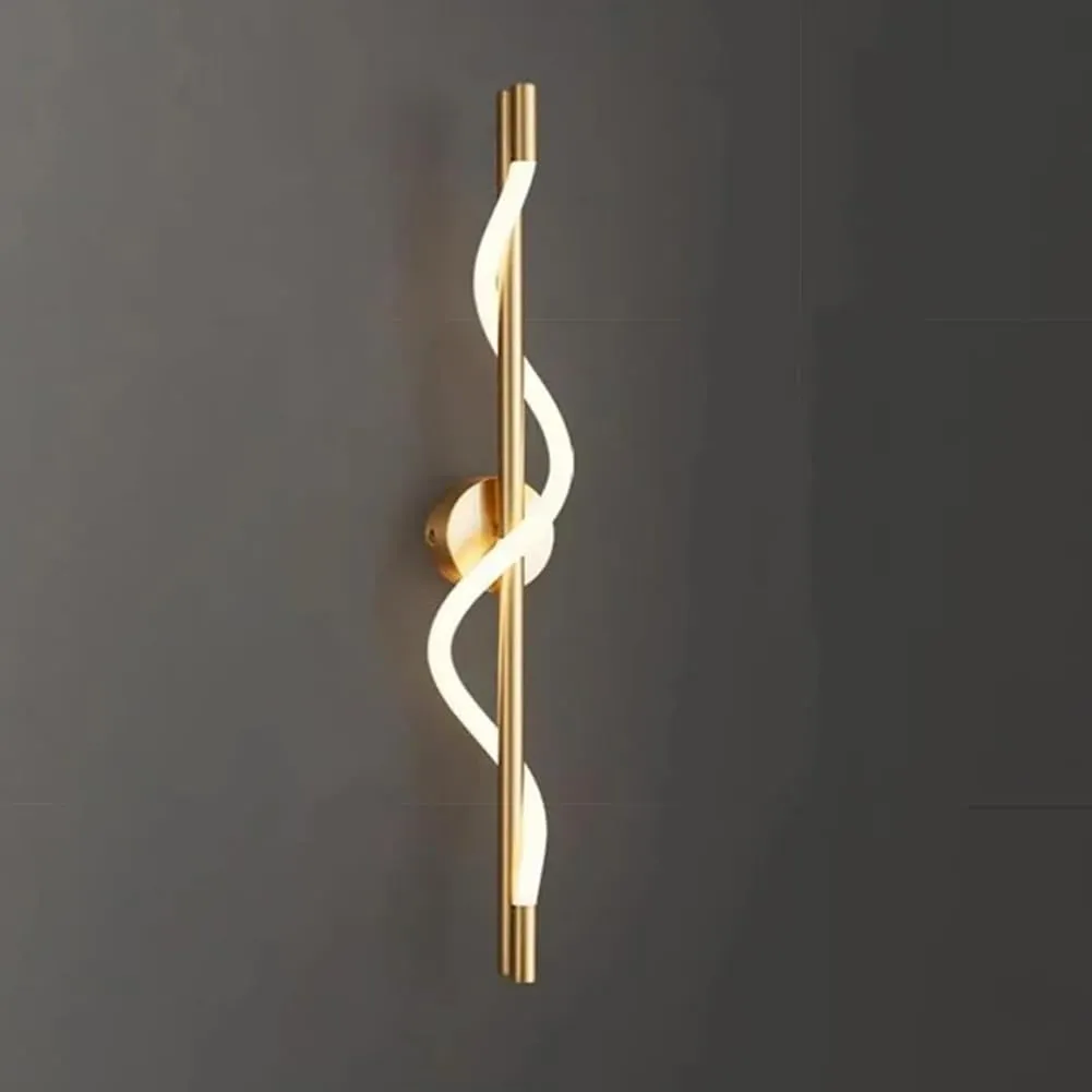 Aplique de pared serpentina LED, Dorado (25*60cm, 20W)