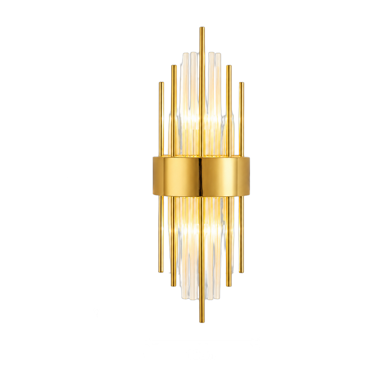 Aplique de pared barras de cristal, Dorado (18*46cm) (2 focos E14 no incluidos)