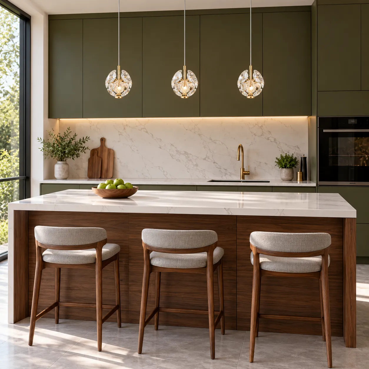 Lámpara colgante con cristal facetado individual French Gold (10*14*Regula 120cm, 5W) (Circuito LED integrado, 3 temperaturas de luz: cálida 3000K, neutra 4500K, blanca 6000K, vida útil 25000 horas)