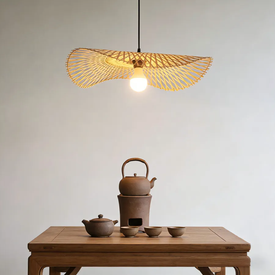 Lámpara colgante ala de bambú, Natural (40*120cm)