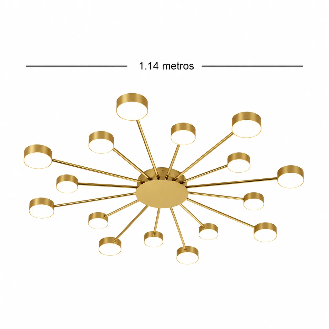 Lámpara de techo Sputnik esferas, Dorado (114*6cm, 48W) (Circuito LED integrado, 3 temperaturas de luz: cálida 3000K, neutra 4500K, blanca 6000K, vida útil 25000 horas)