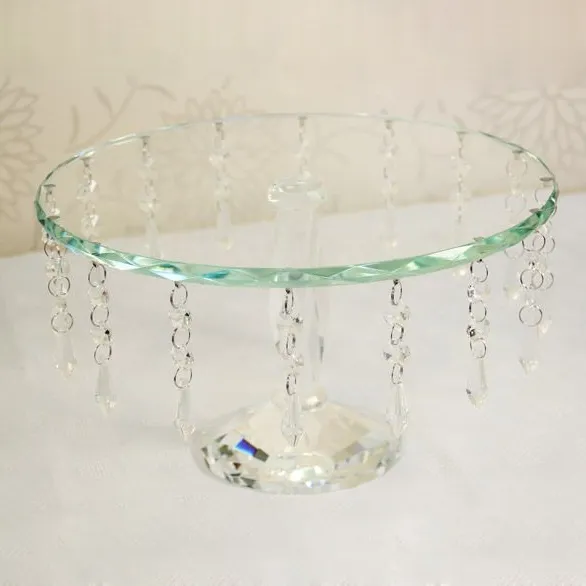 Porta torta de cristal con colgantes, Transparente (30*17cm)