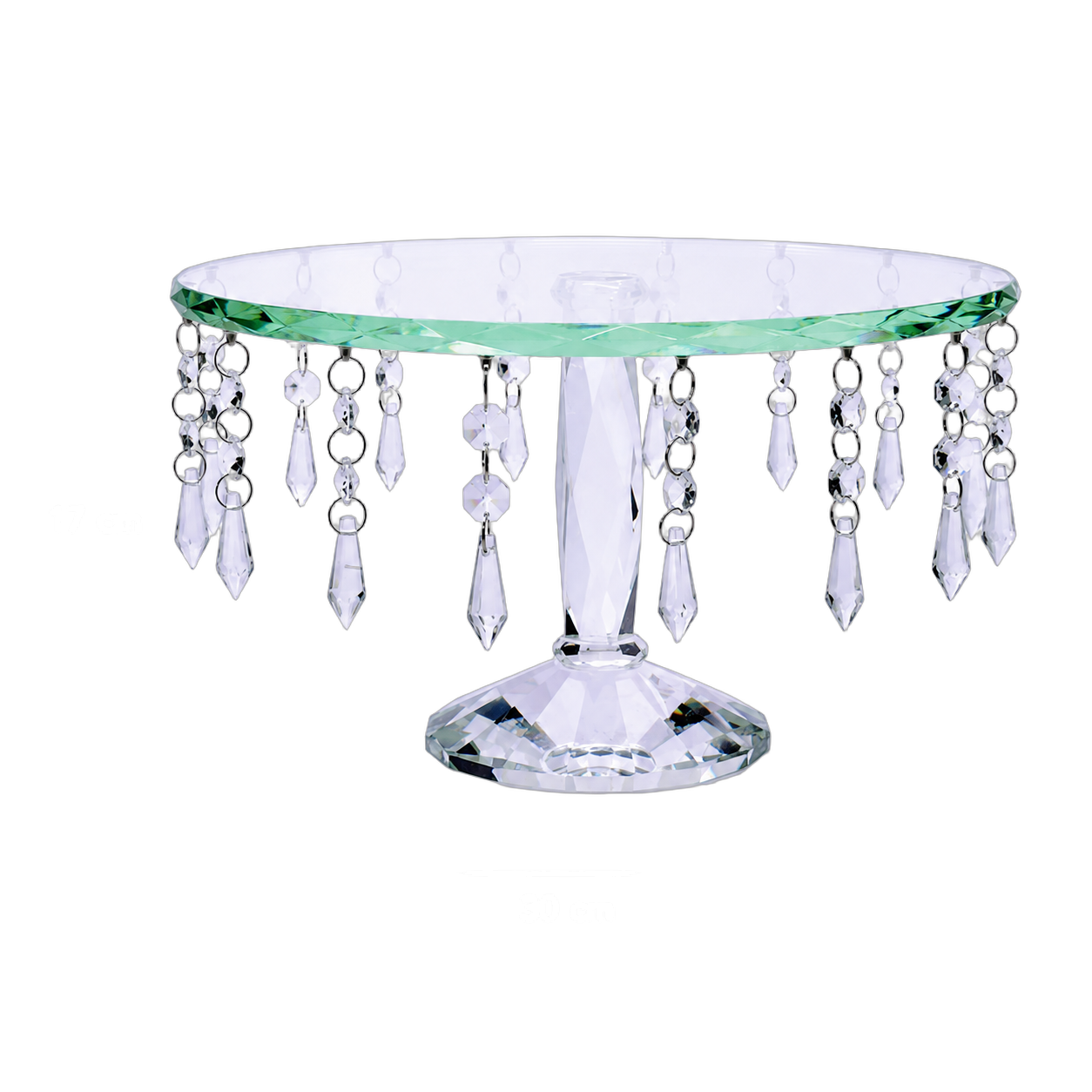 Porta torta de cristal con colgantes, Transparente (30*17cm)