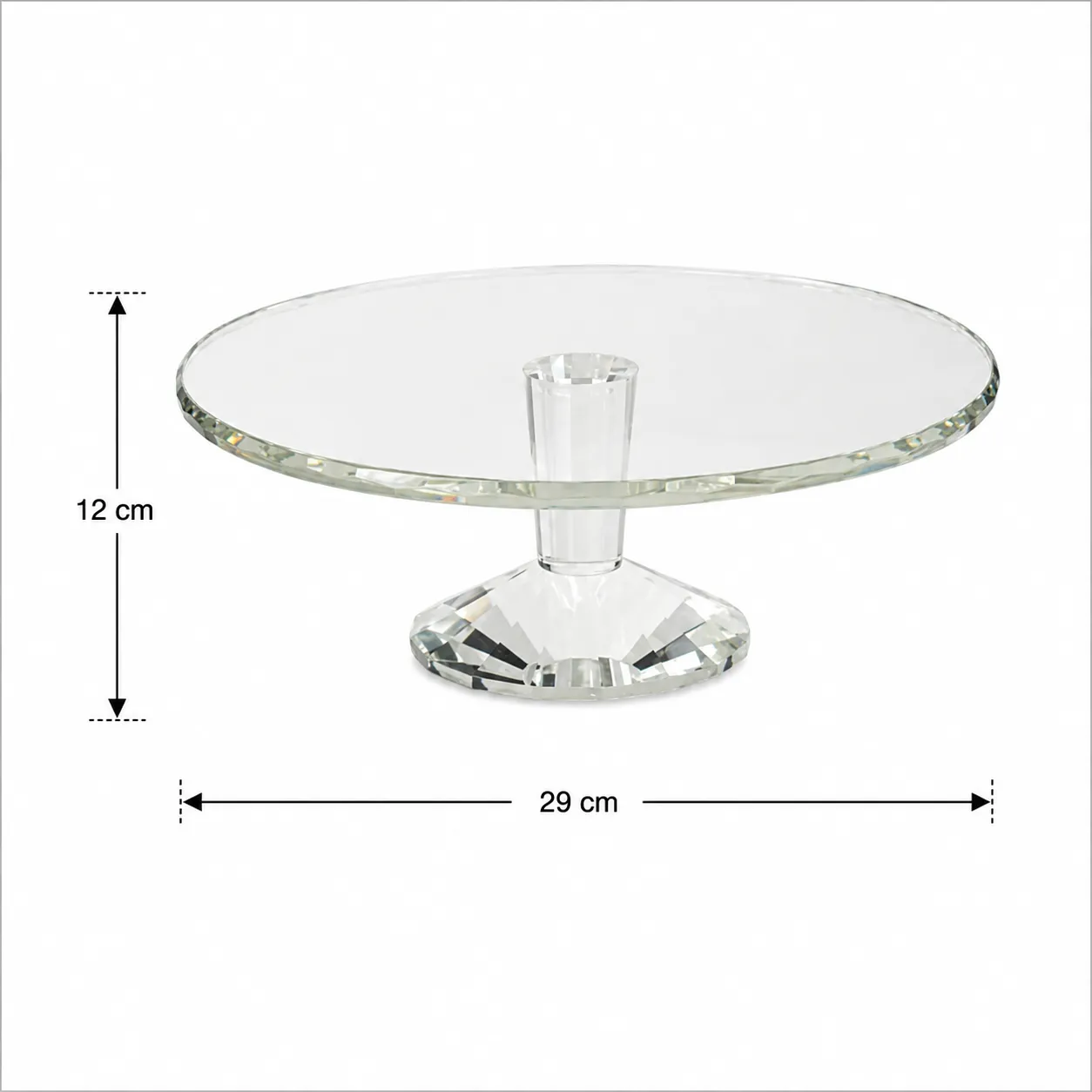 Porta torta de cristal sobre pedestal, Transparente (29*12cm)