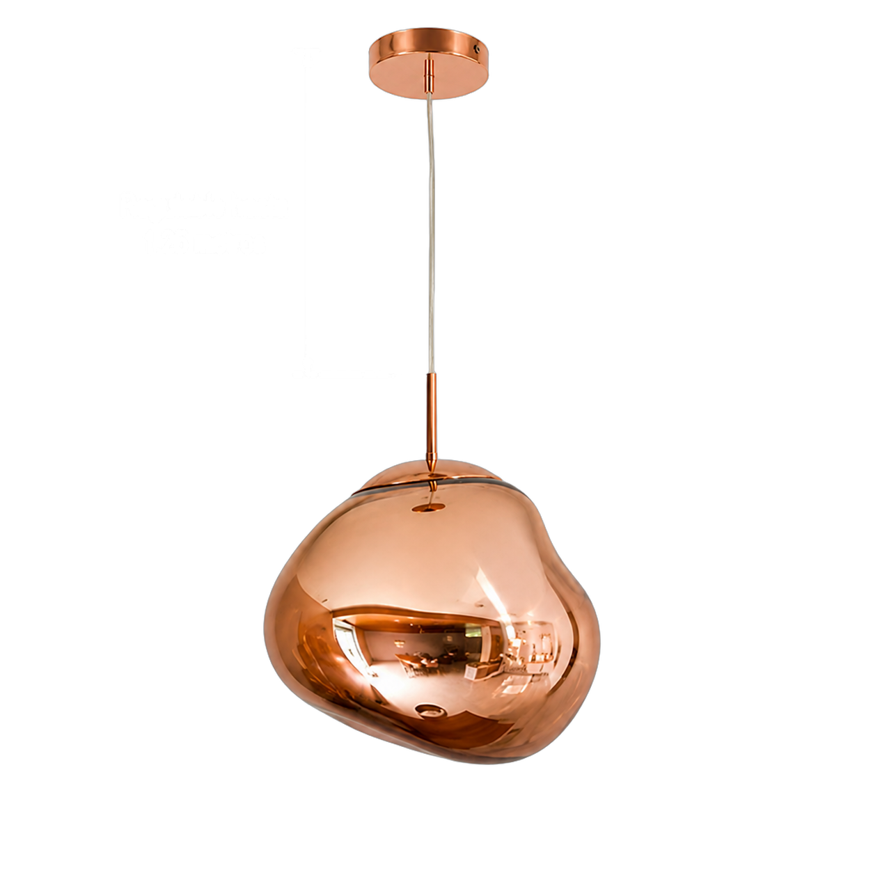 Lámpara colgante esfera espejada, Rosado (28*Regula 125cm) (1 foco G9 no incluido)