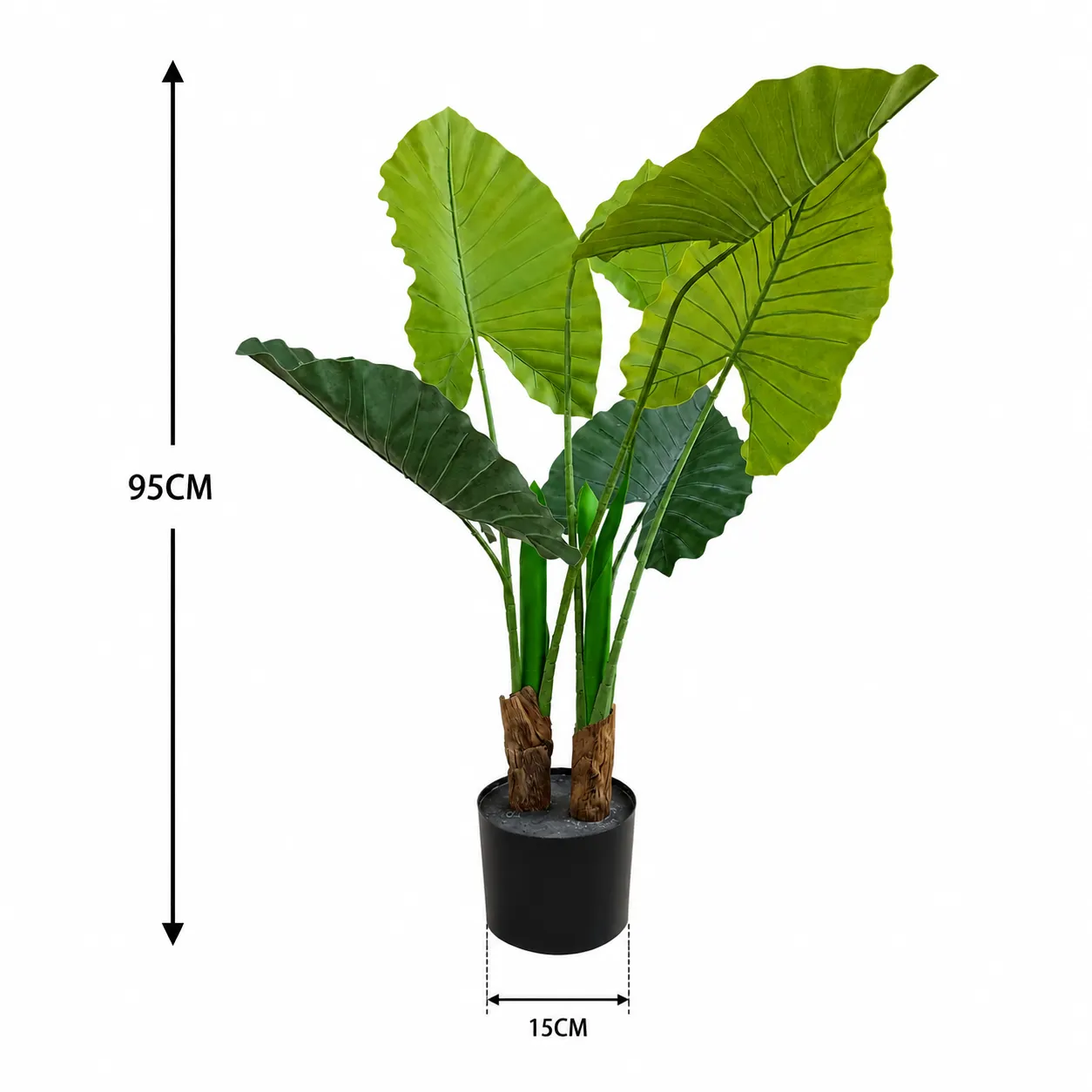 Planta artificial Alocasia, Verde (15*95cm)