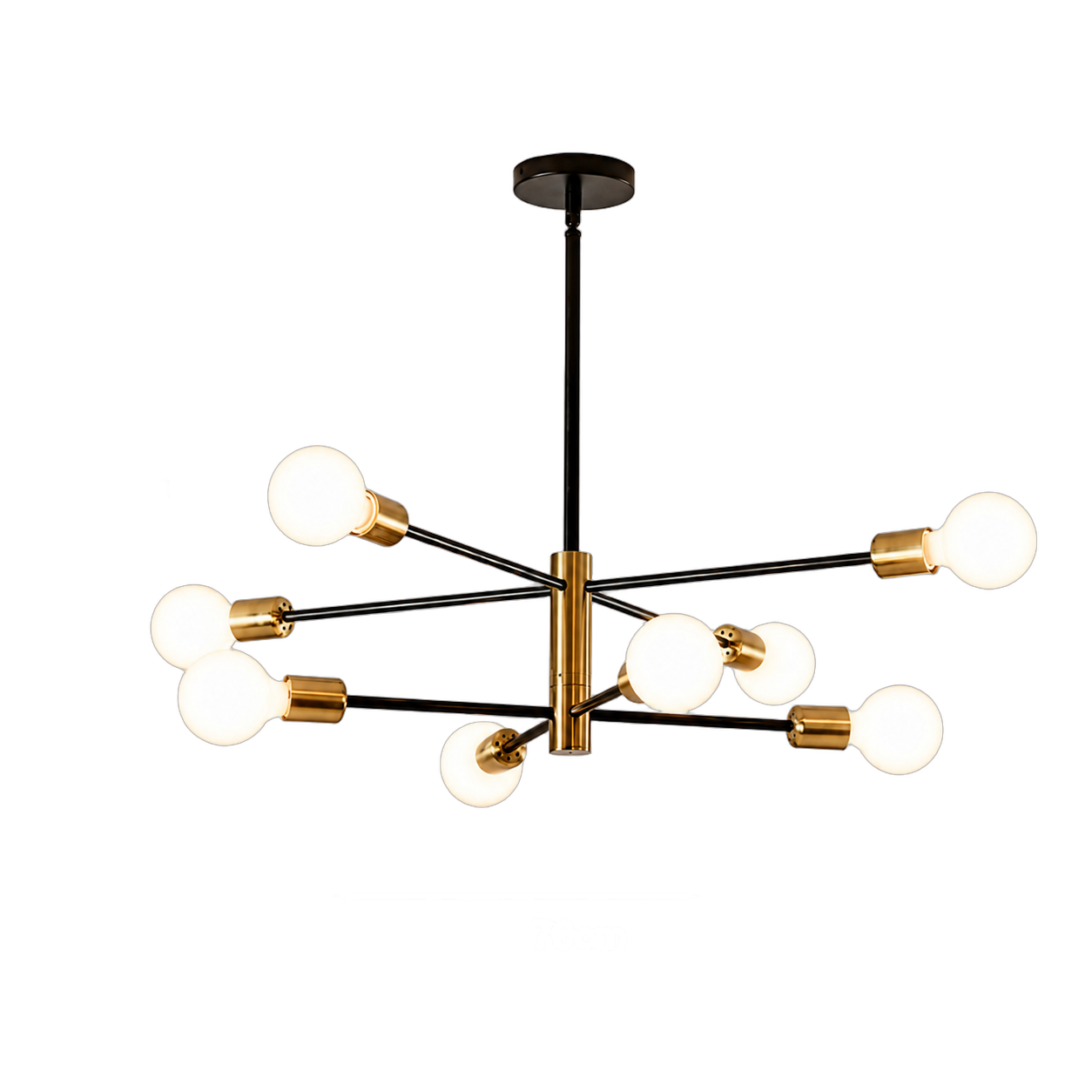 Lámpara Sputnik, Negro y dorado (70*85cm) (8 focos E27BB no incluidos)