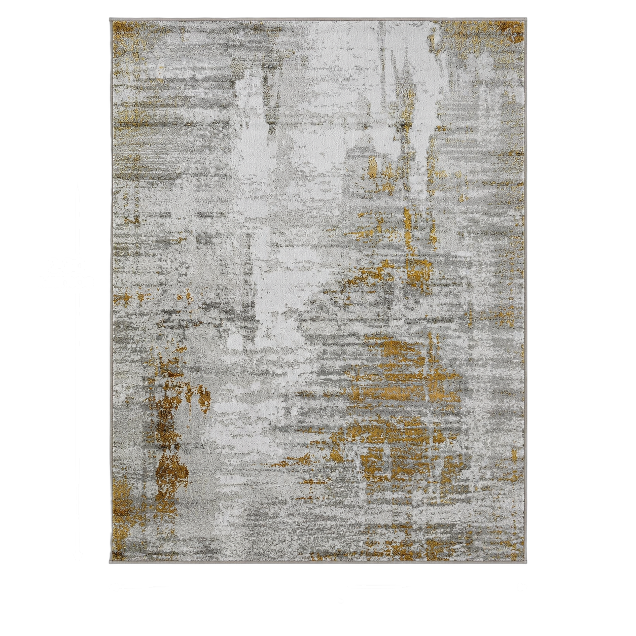 Alfombra abstracta con vetas doradas pequeña, Gris, grosor 2 cm, reverso de yute (160*230cm)