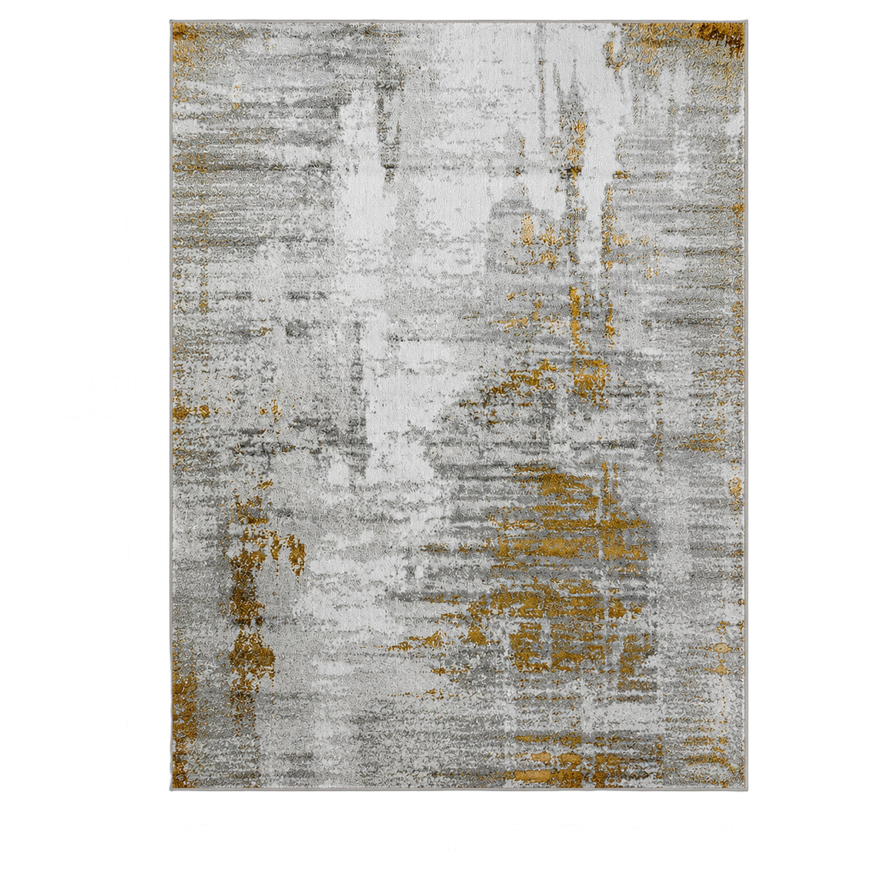 Alfombra abstracta con vetas doradas grande, Gris, grosor 2 cm, reverso de yute (200*290cm)