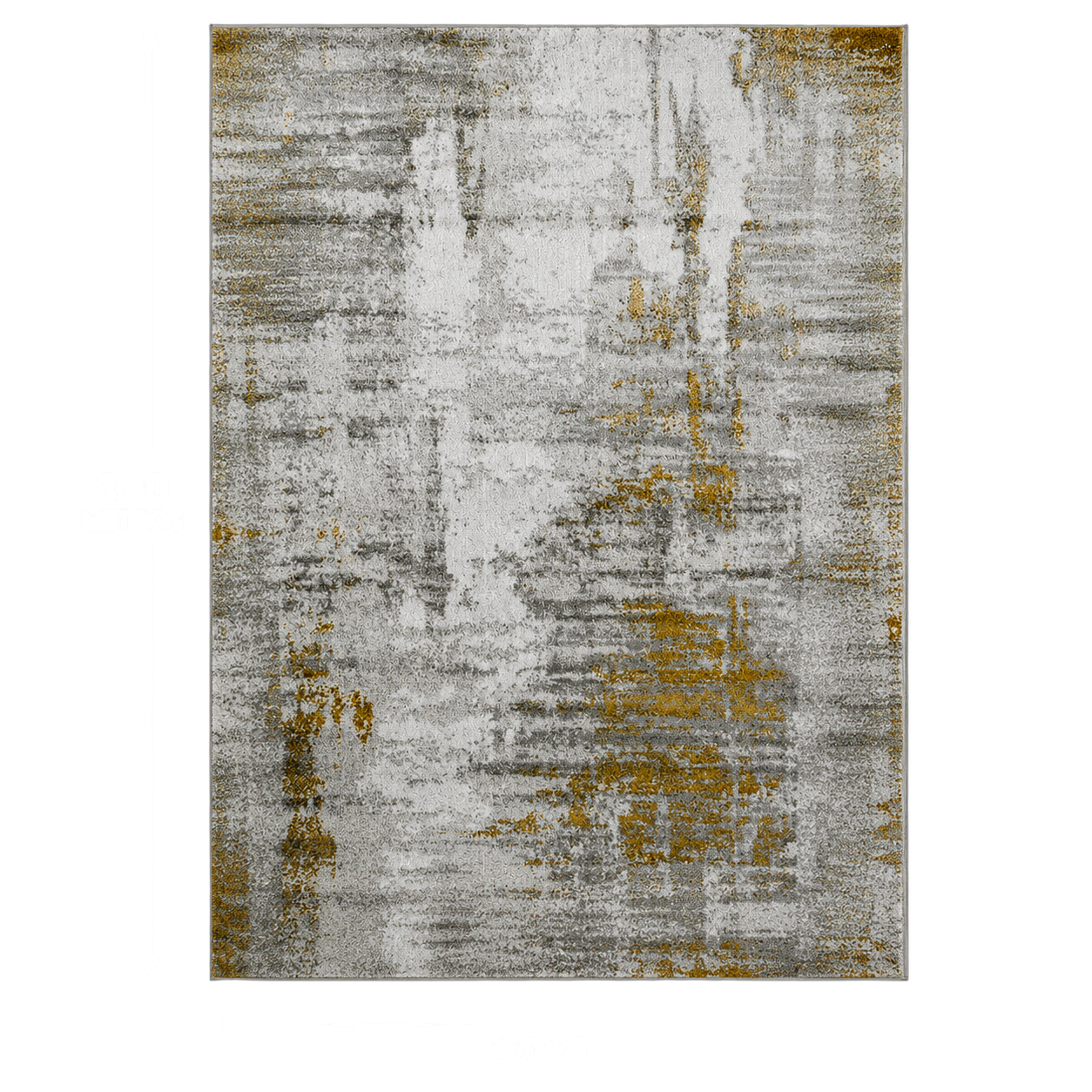 Alfombra abstracta con vetas doradas XL, Gris, grosor 2 cm, reverso de yute (240*340cm)