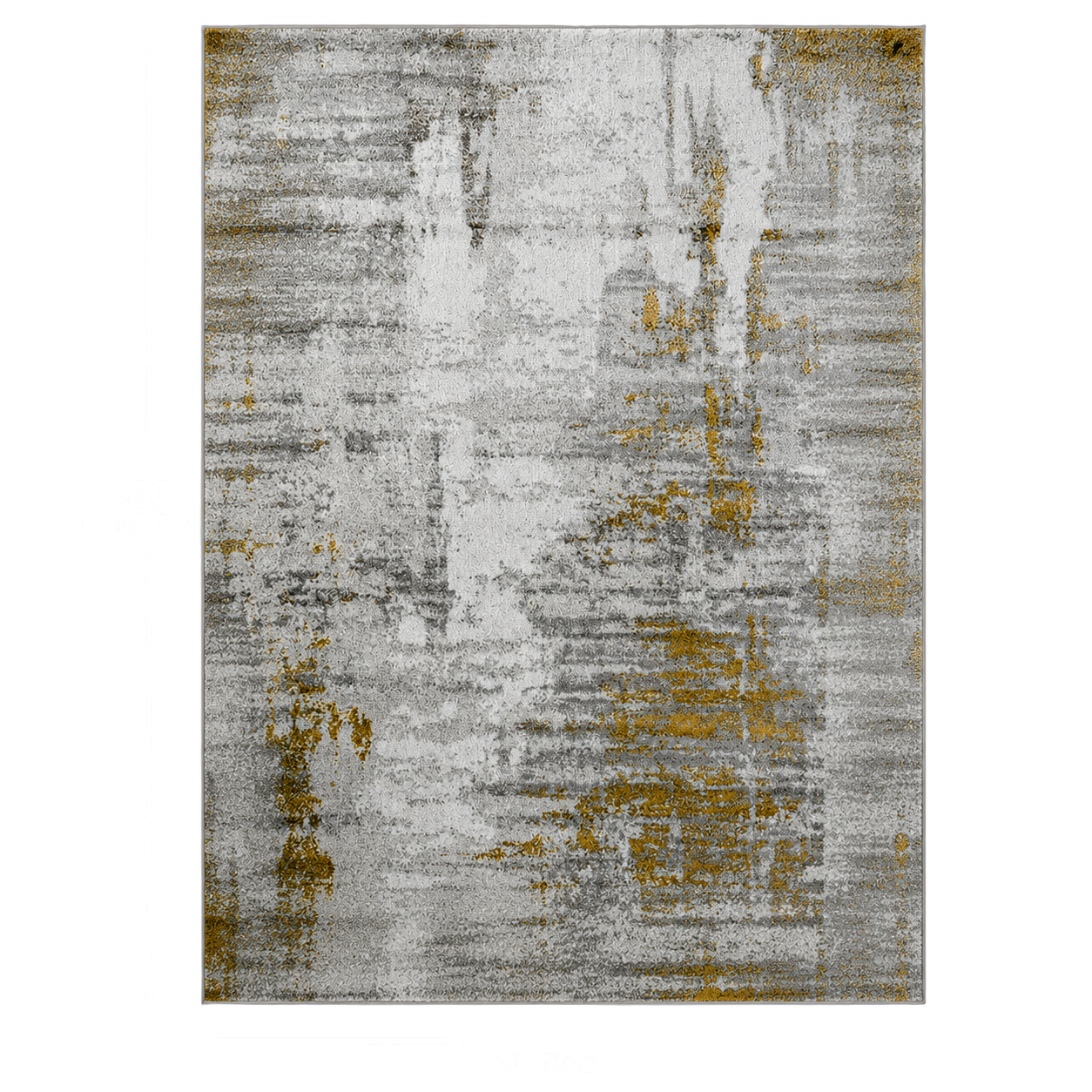 Alfombra abstracta con vetas doradas extra grande, Gris, grosor 2 cm, reverso de yute (300*400cm)