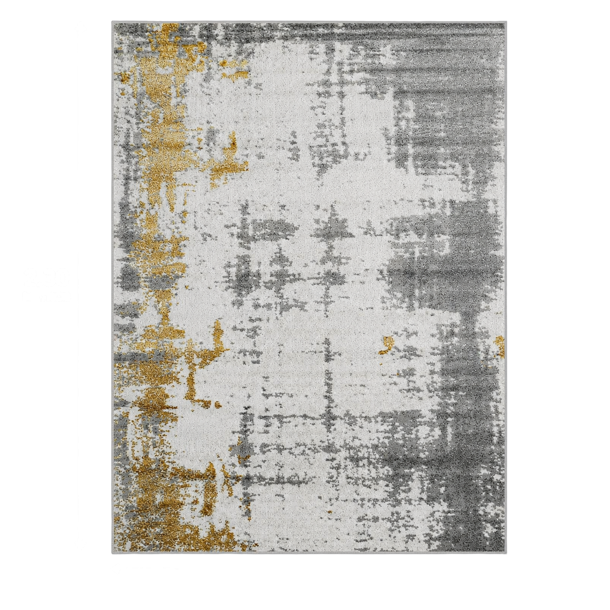 Alfombra abstracta con hilos metálico, Gris y dorado, grosor 2 cm, reverso de yute (160*230cm)