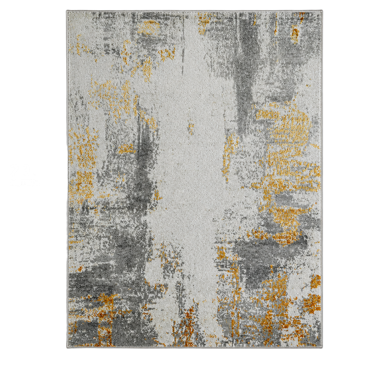 Alfombra abstracta con vetas doradas, Hueso, grosor 2 cm, reverso de yute (160*230cm)