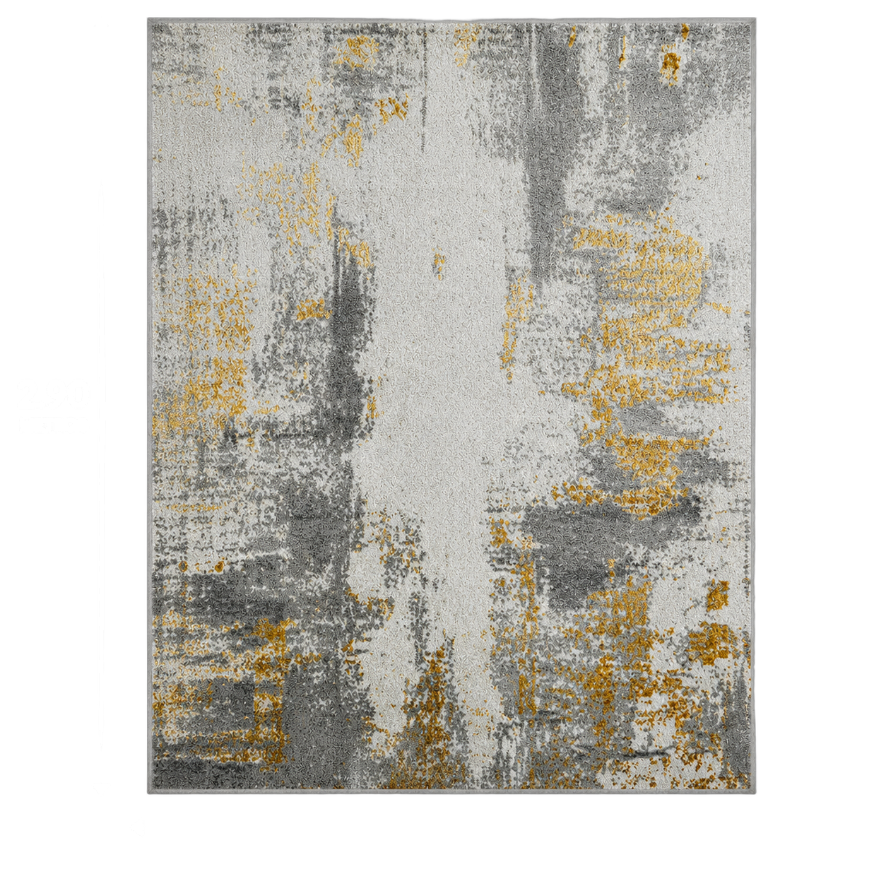 Alfombra abstracta con vetas doradas grande, Hueso, grosor 2 cm, reverso de yute (200*290cm)