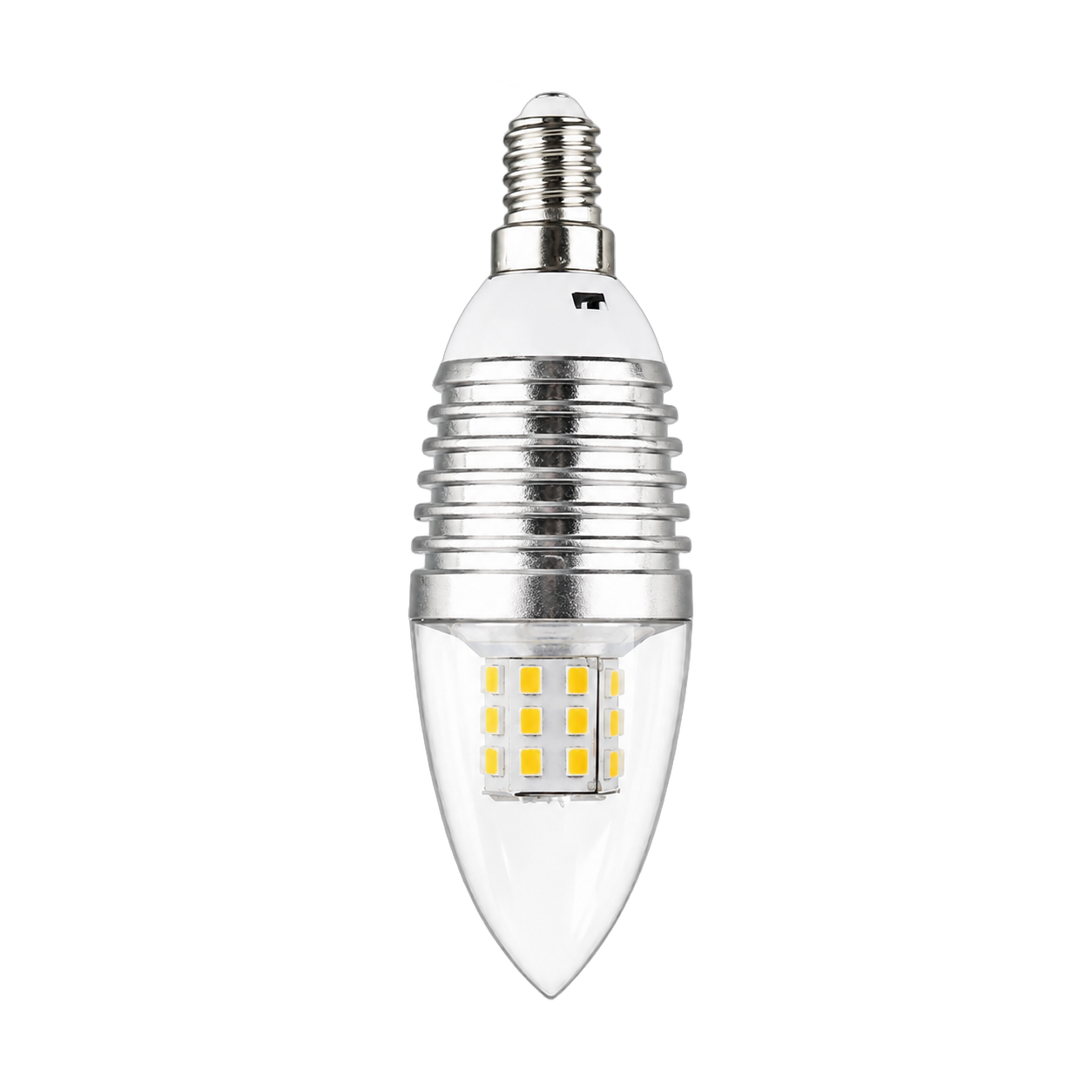 Foco LED vela E12, Amarillo (3.5*11cm)