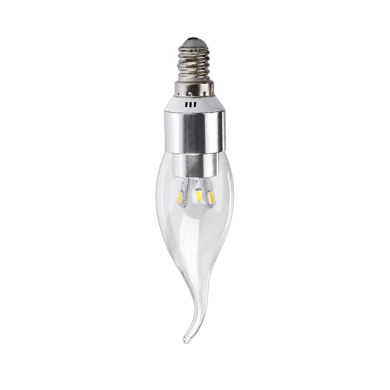 Foco E14 base plateada, Amarillo (4*13cm)
