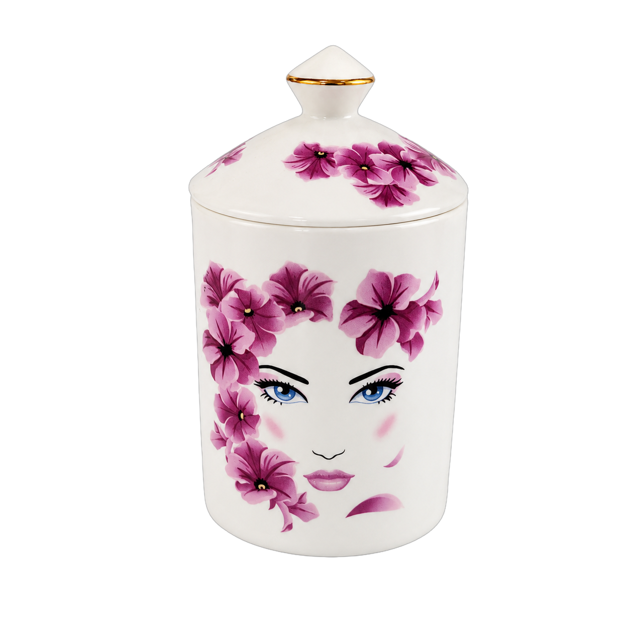 Vela aromática canela rostro floral, Blanco (9*16cm)