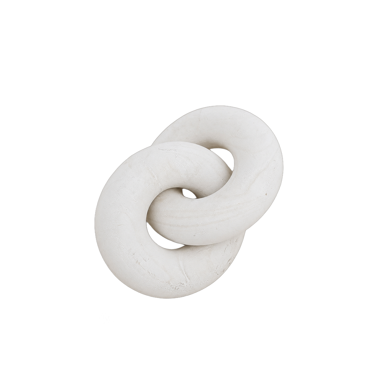Nudo doble decorativo de madera, Blanco liso (20*14cm)
