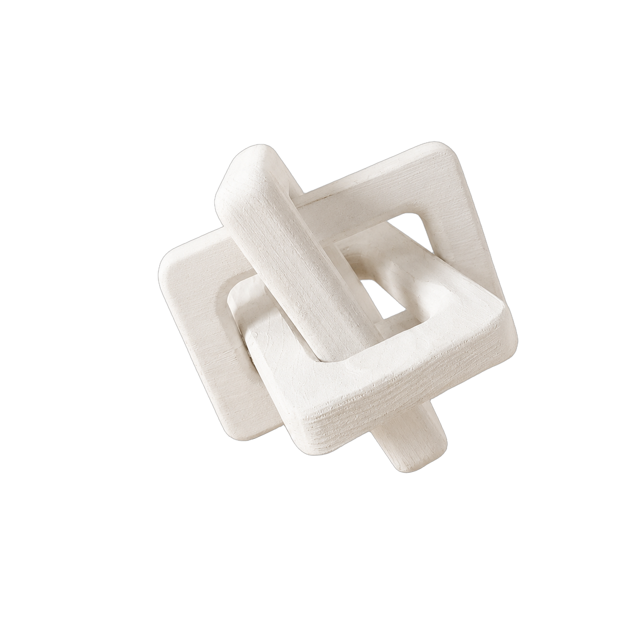 Nudo geométrico decorativo de madera, Blanco (15*20cm)