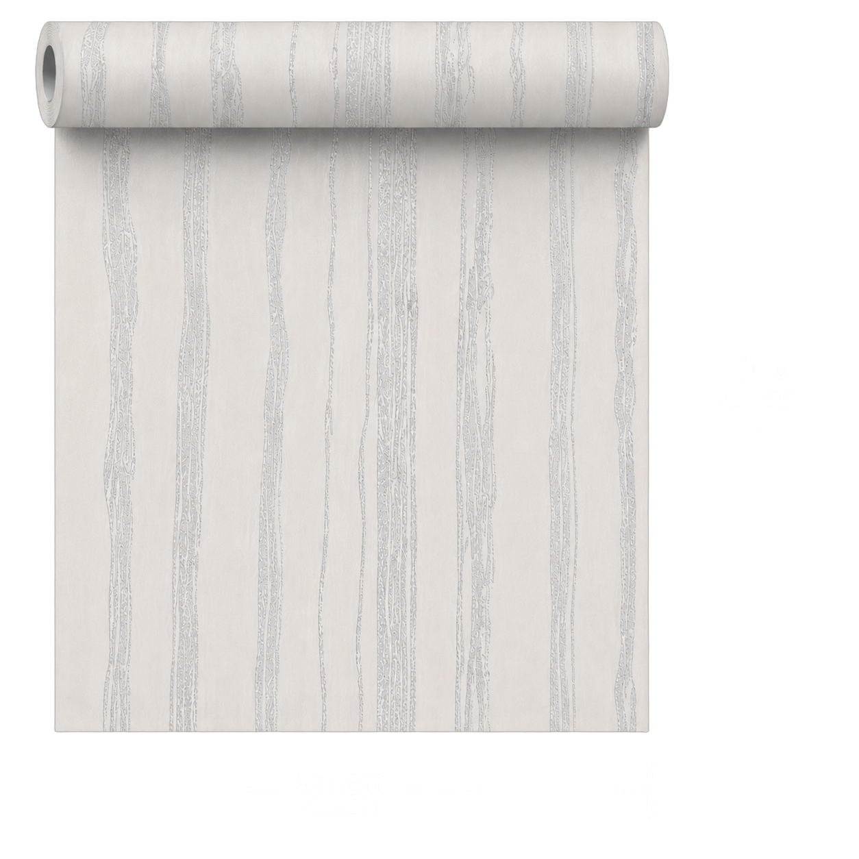 Papel tapiz veteado, Plateado y blanco (053*10M)