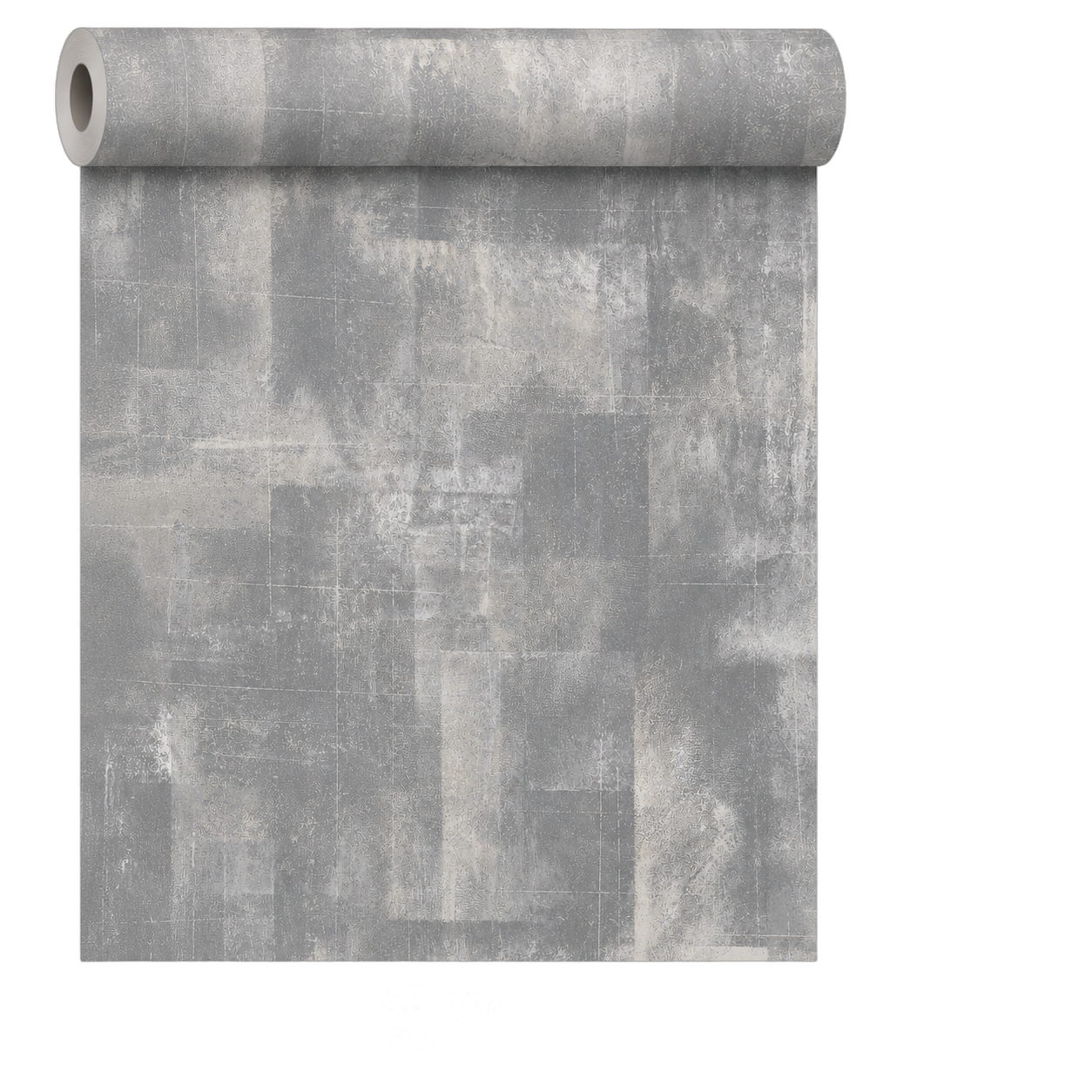 Papel tapiz textura cementada con líneas plateadas, Gris cemento (053*10M)