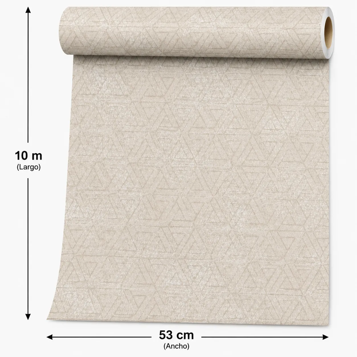 Papel tapiz textura geométrica, Beige y dorado (053*10M)