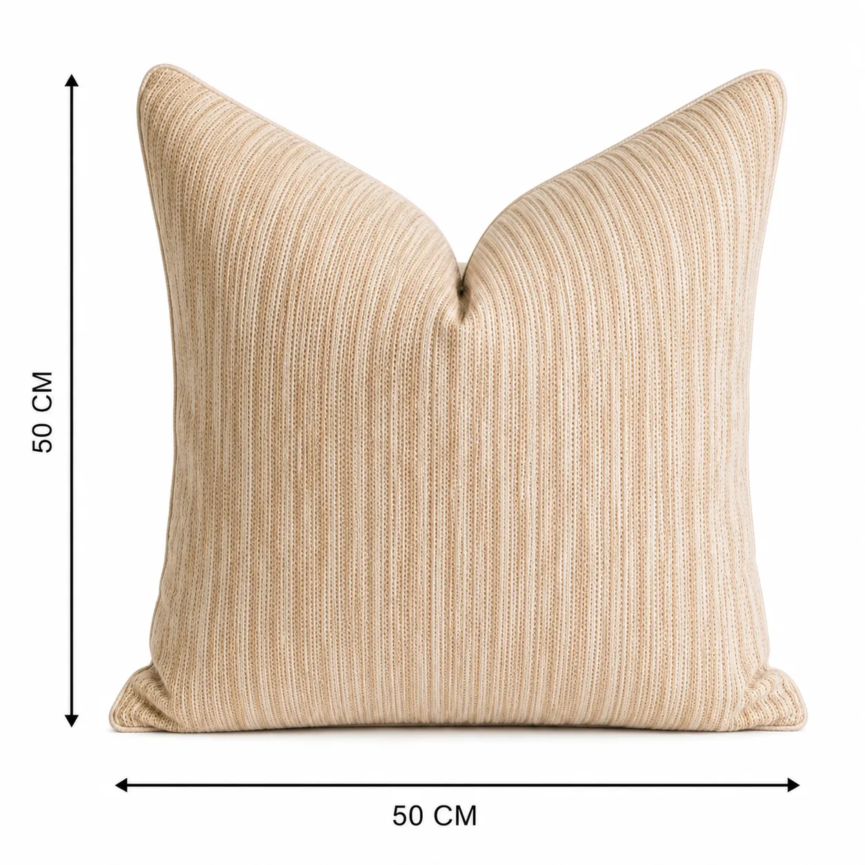 Cojín tela Jacquard rayado, Beige (50*50cm)
