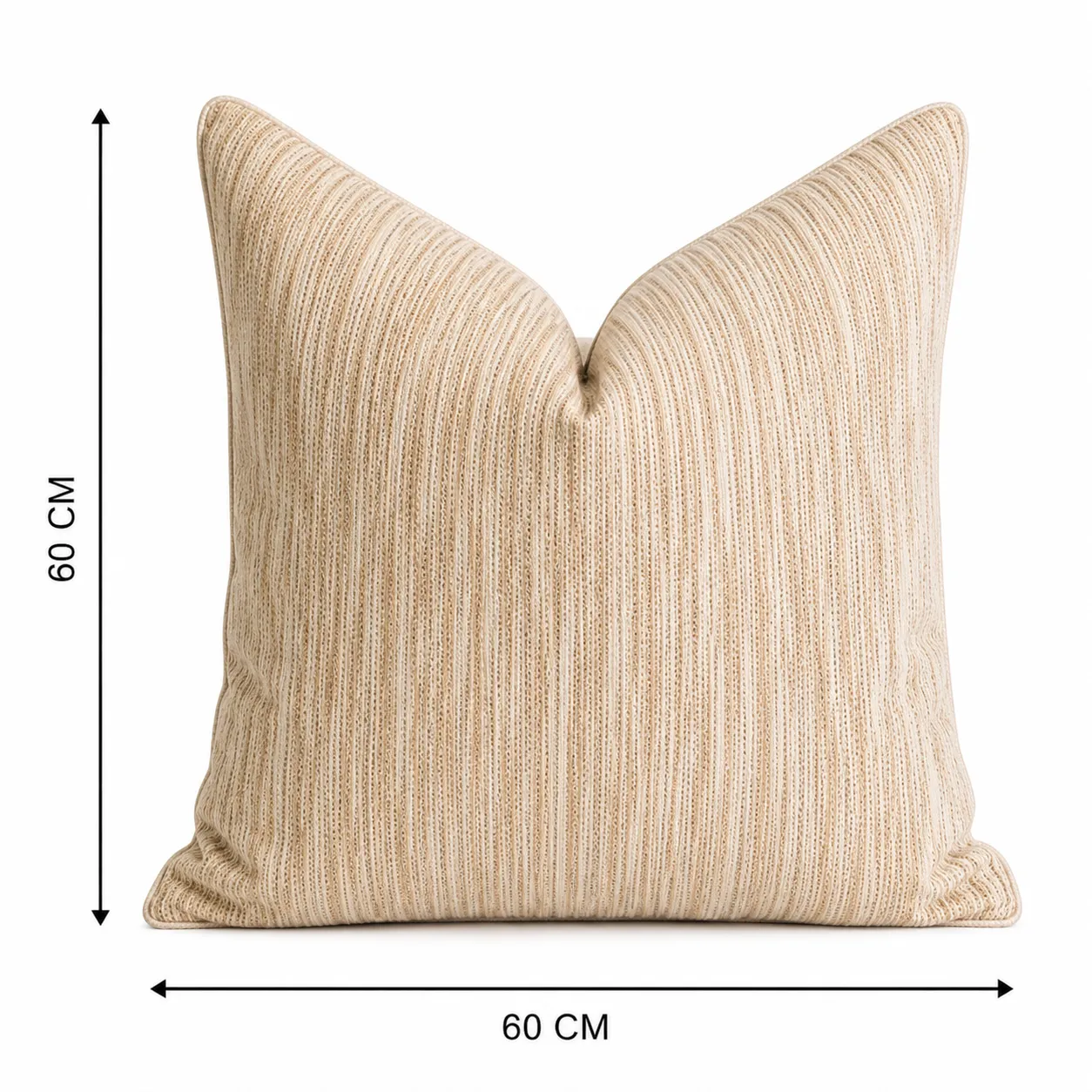 Cojín tela Jacquard rayado, Beige (60*60cm)