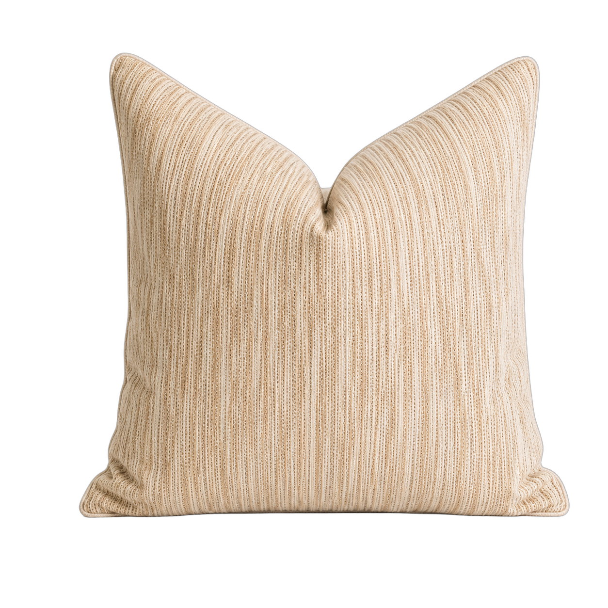 Cojín tela Jacquard rayado, Beige (60*60cm)