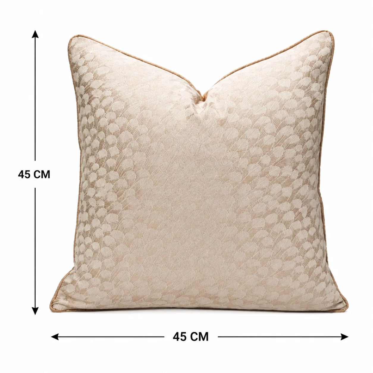 Cojín tela Jacquard con plumas, Beige (45*45cm)