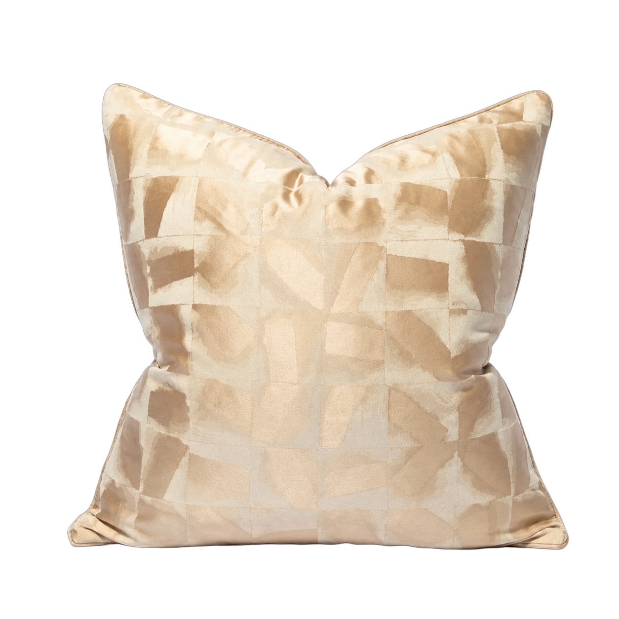 Cojín tela Jacquard metalizado, Beige y dorado (45*45cm)