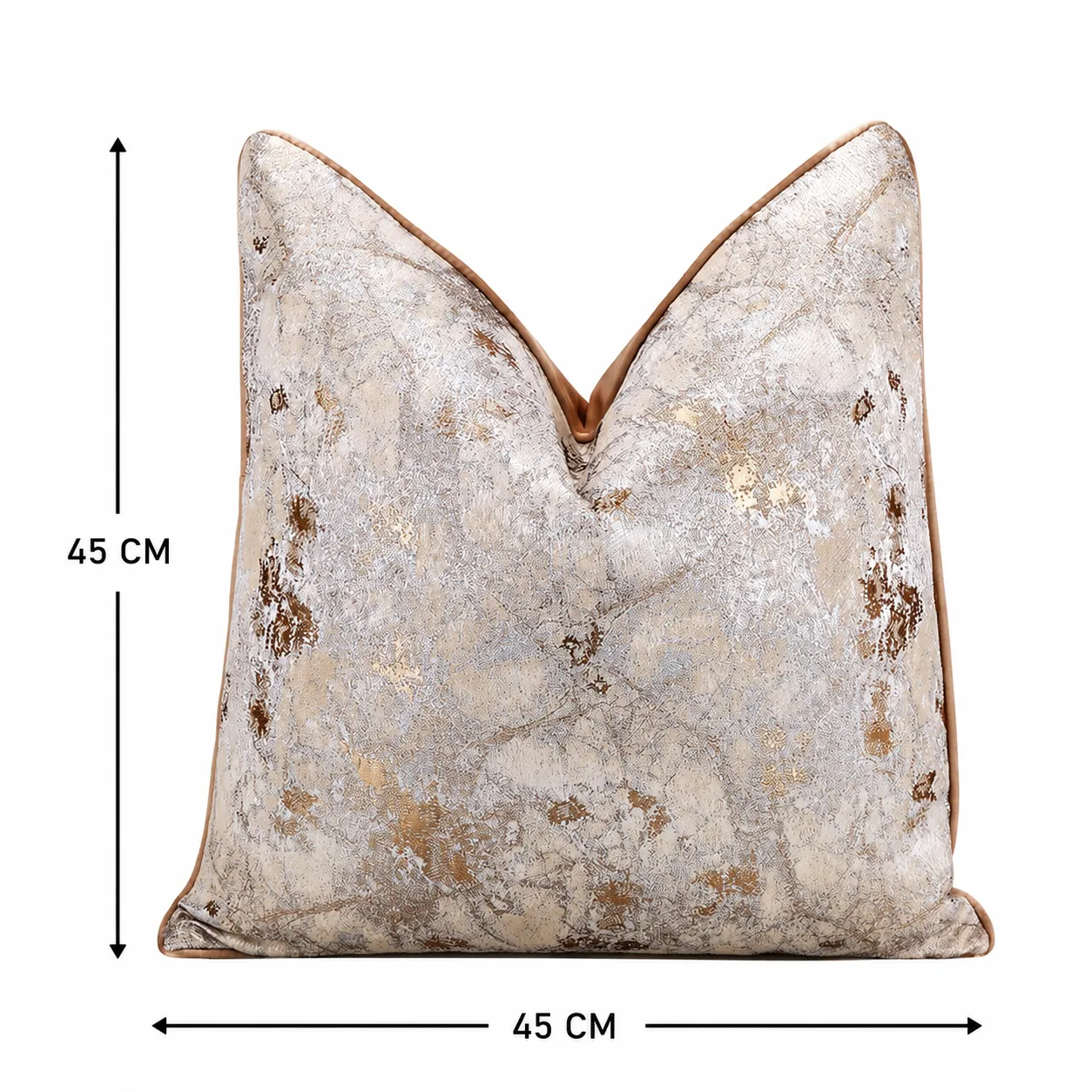 Cojín tela Jacquard moteado, Marrón (45*45cm)