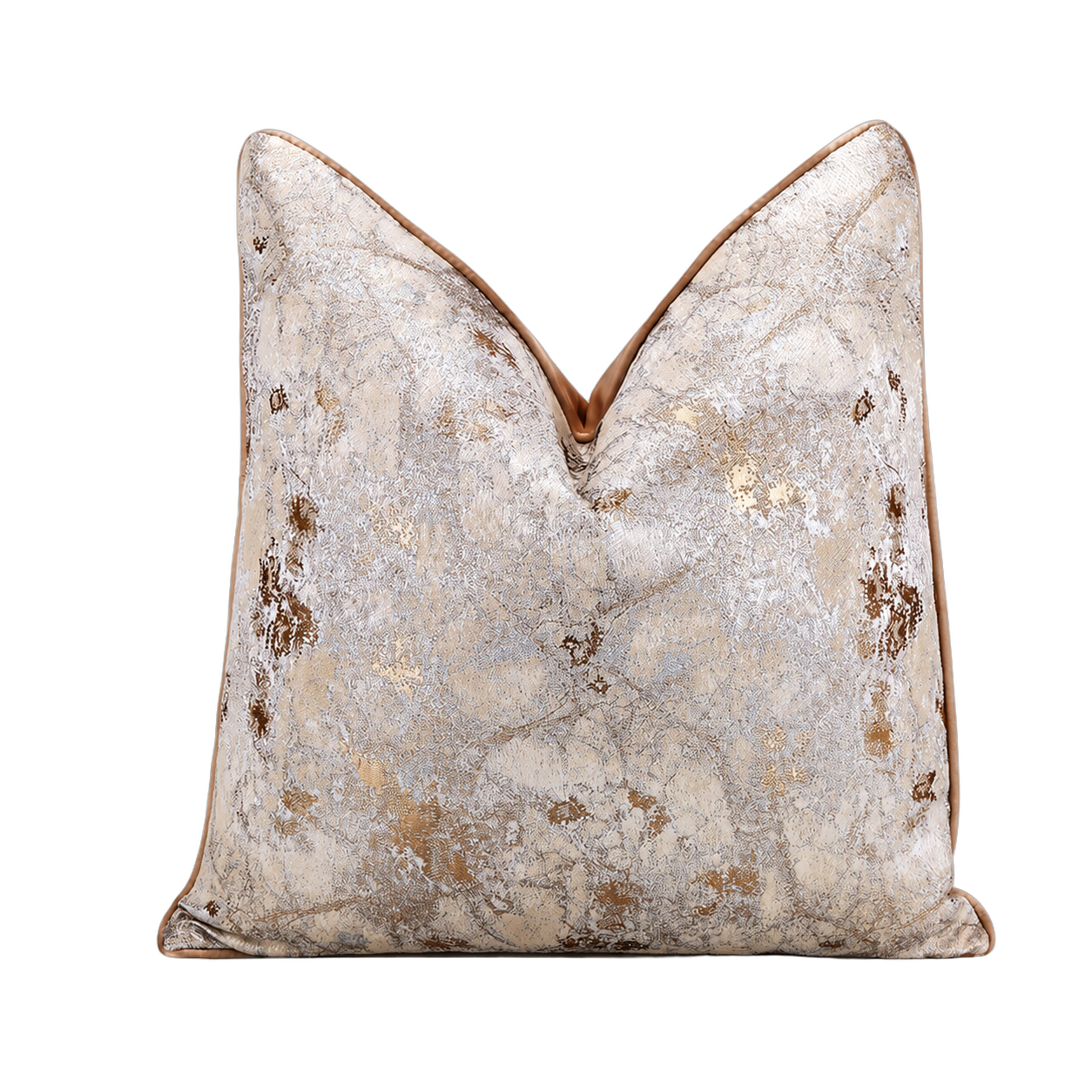 Cojín tela Jacquard moteado, Marrón (45*45cm)